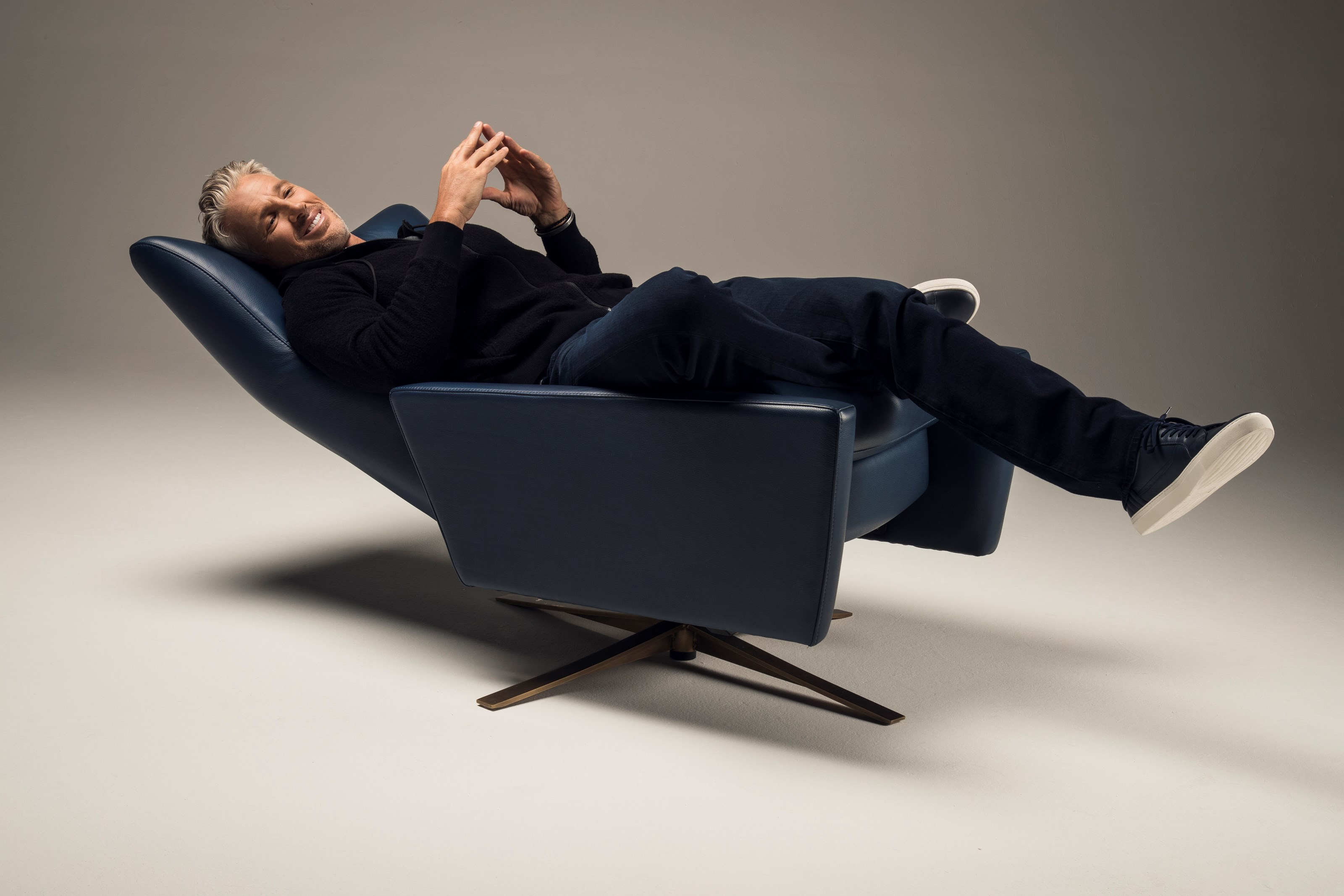 Extra large shop leather rocker recliner